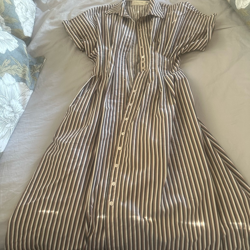 Striped Button-Down Dress